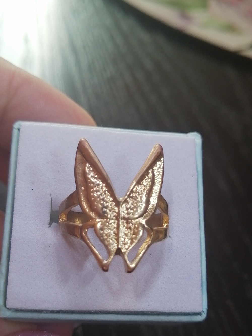 Gorgeous Butterfly Gold Plated Ring Size 6.75